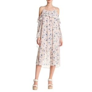 Moon River Cold Shoulder Floral Dress
